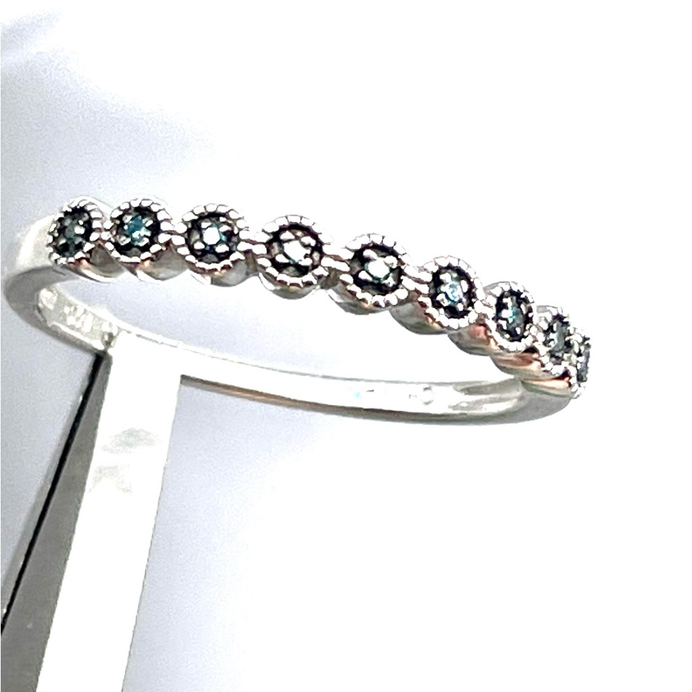 Sterling Blue Diamond Ring